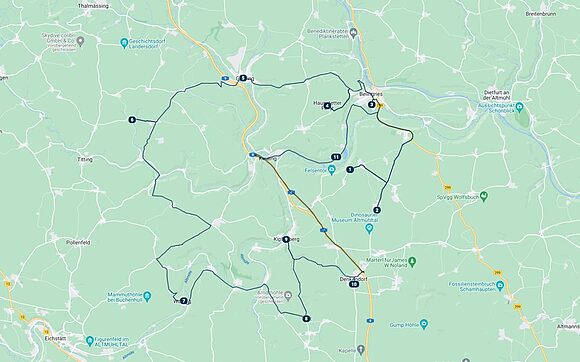 Zrzut ekranu z planowania tras w Pusch Bau.