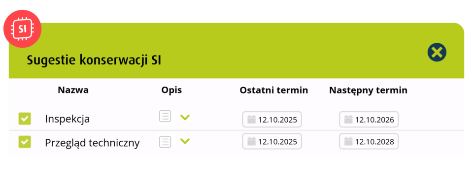 Sugestie dotyczące konserwacji AI w portalu geoCapture