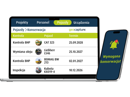 geoCapture Software zur Fahrzeugverwaltung mit Wartungsübersicht und automatischen Erinnerungen