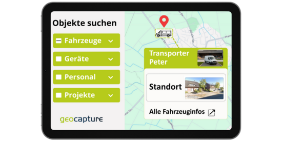 Tablet z aplikacją geoCapture